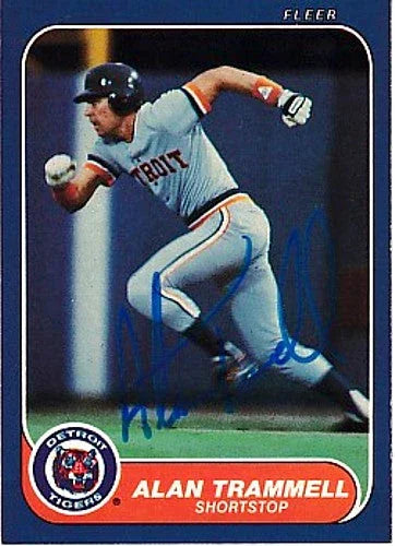 Alan Trammell autographed Detroit Tigers 1986 Fleer card - AutographsForSale.com