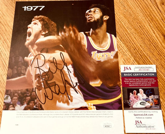 Bill Walton signed Portland Trail Blazers Sports Illustrated photo vs Kareem JSA - AutographsForSale.com