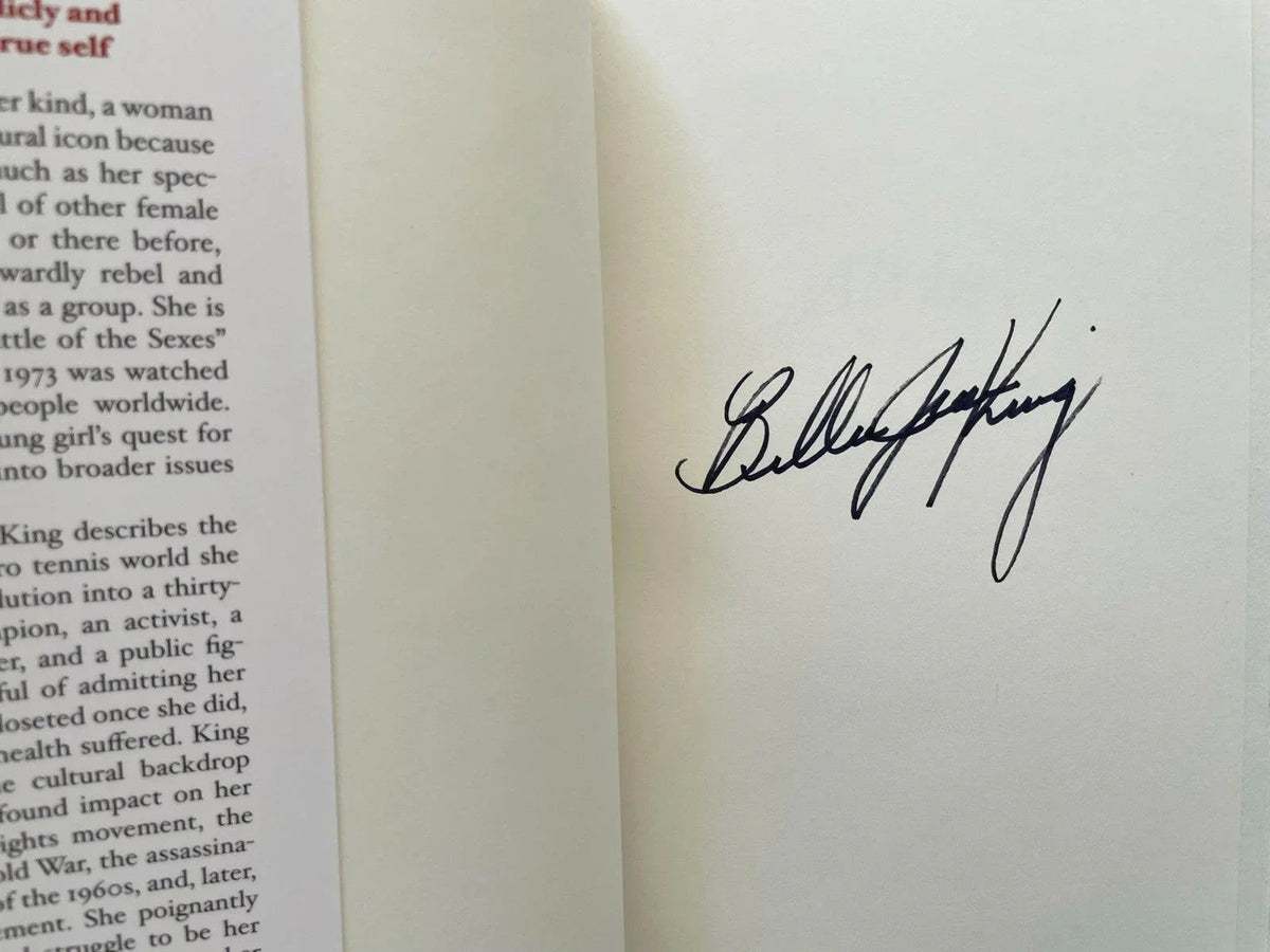 Billie Jean King autographed All In An autobiography hardcover book - AutographsForSale.com