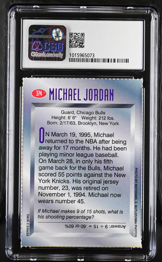 Michael Jordan Chicago Bulls 1995 SI for Kids card CSG 8.5 - AutographsForSale.com
