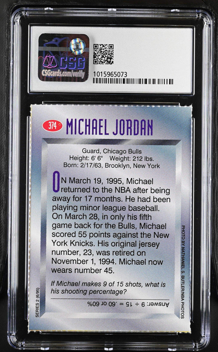 Michael Jordan Chicago Bulls 1995 SI for Kids card CSG 8.5 - AutographsForSale.com