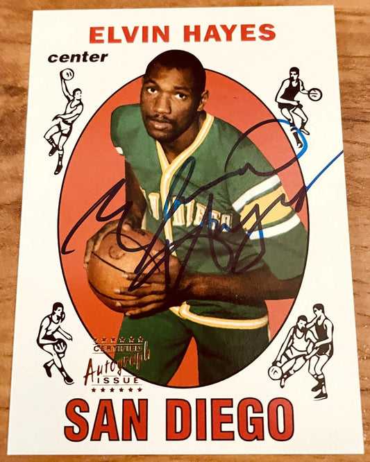 Elvin Hayes certified autograph San Diego Rockets 1996 Topps Stars Rookie Card Reprint - AutographsForSale.com