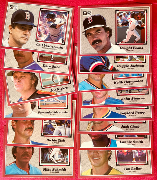 1983 Donruss Action All-Stars starter jumbo card set Reggie Jackson Mike Schmidt Carl Yastrzemski - AutographsForSale.com