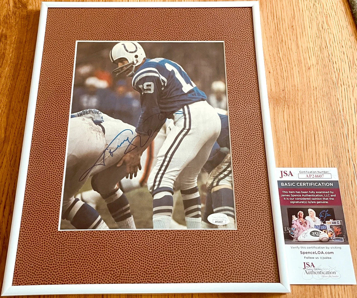 Johnny Unitas signed Baltimore Colts 8x10 photo framed JSA - AutographsForSale.com