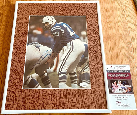 Johnny Unitas signed Baltimore Colts 8x10 photo framed JSA - AutographsForSale.com