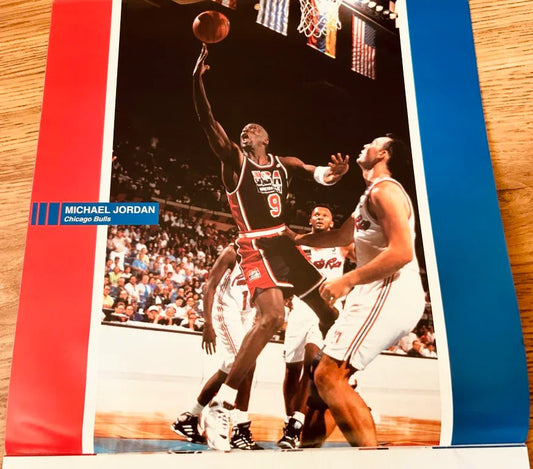 1992 USA Olympic Basketball Dream Team 1993 wall calendar Michael Jordan (cover removed) - AutographsForSale.com
