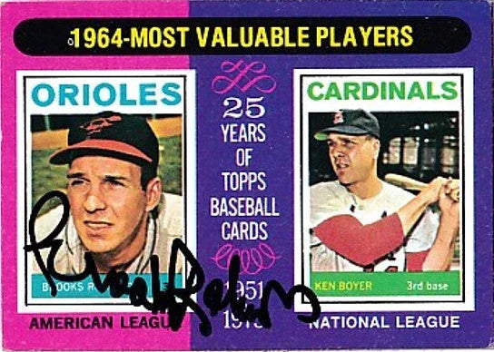 Brooks Robinson autographed Baltimore Orioles 1975 Topps 1964 MVPs card - AutographsForSale.com