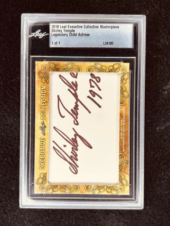 Shirley Temple 2018 Leaf Masterpiece Cut Signature certified signed card 1/1 JSA - AutographsForSale.com