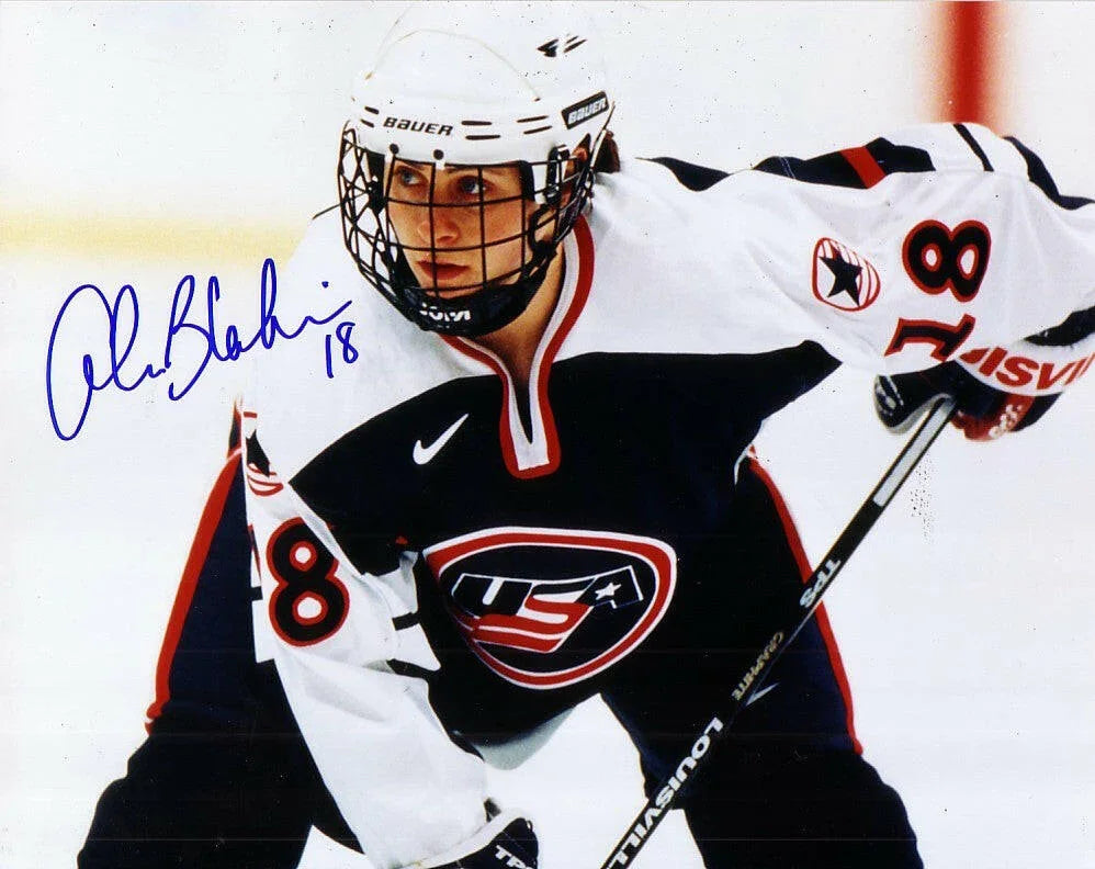 Alana Blahoski signed 1998 US Women’s hockey team 8x10 photo - AutographsForSale.com