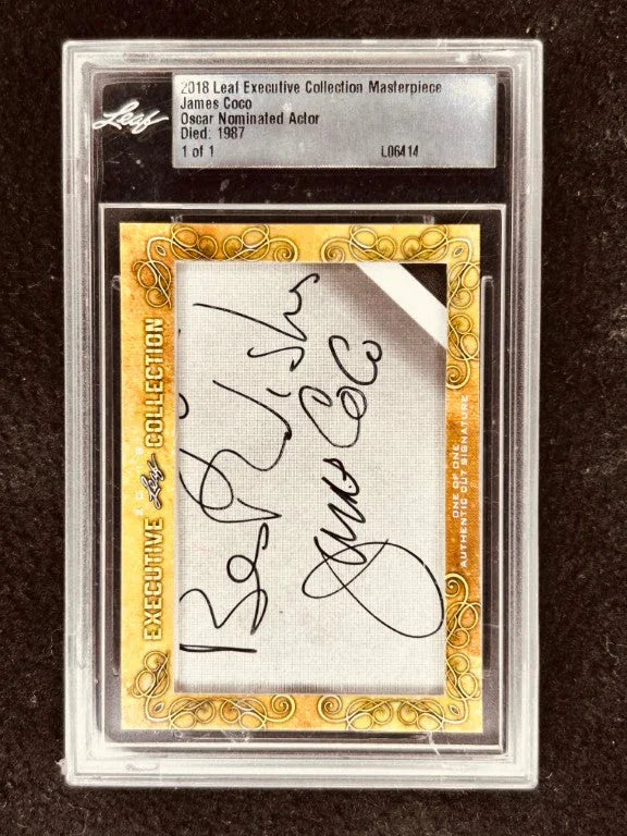 James Coco 2018 Leaf Masterpiece Cut Signature certified signed card 1/1 JSA Murder by Death - AutographsForSale.com