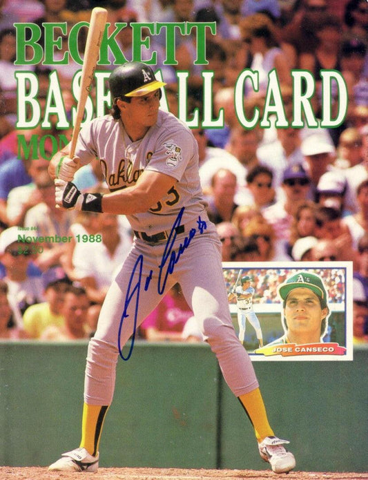 Jose Canseco signed Oakland A’s 1988 Beckett Baseball cover - AutographsForSale.com