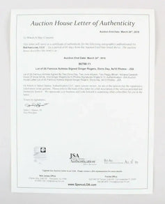 Ginger Rogers signed 8x10 photo with Blessings JSA Auction Loa - AutographsForSale.com