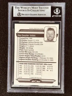 Jim Courier signed 2000 ATP Tour tennis card BAS certified - AutographsForSale.com