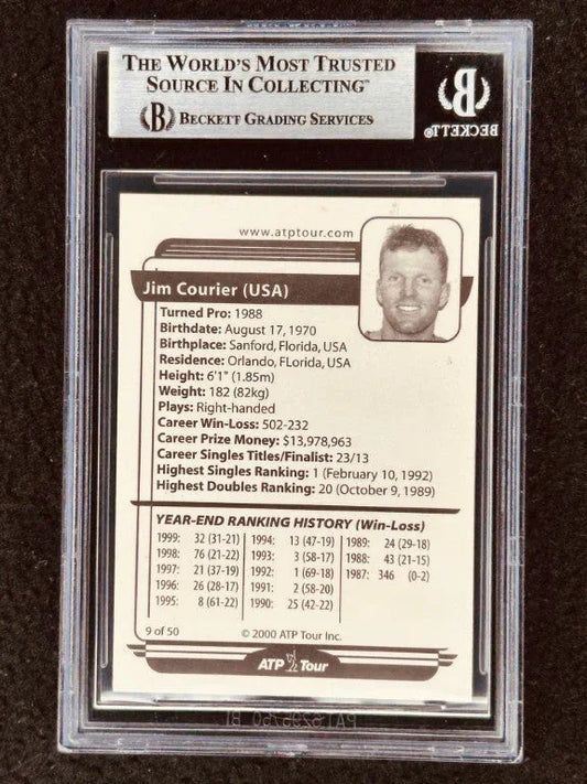 Jim Courier signed 2000 ATP Tour tennis card BAS certified - AutographsForSale.com