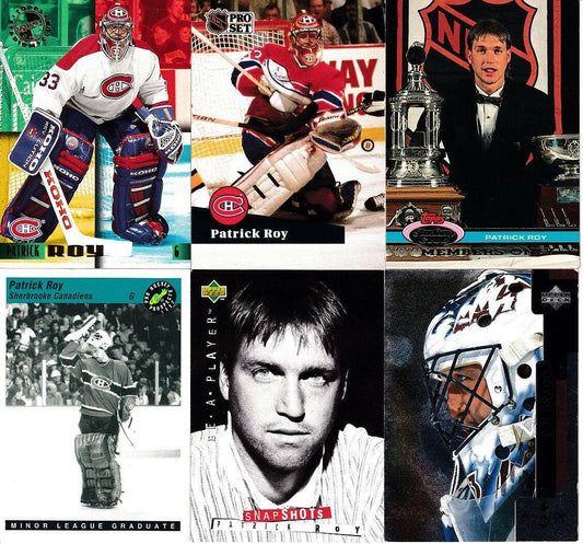 Patrick Roy 6 card lot 1992 and 1995 Stadium Club Members Only Avalanche Canadiens - AutographsForSale.com