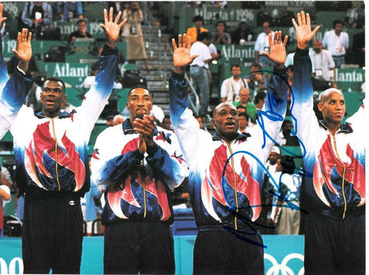 Mitch Richmond signed 1996 US Olympic team gold medal photo - AutographsForSale.com