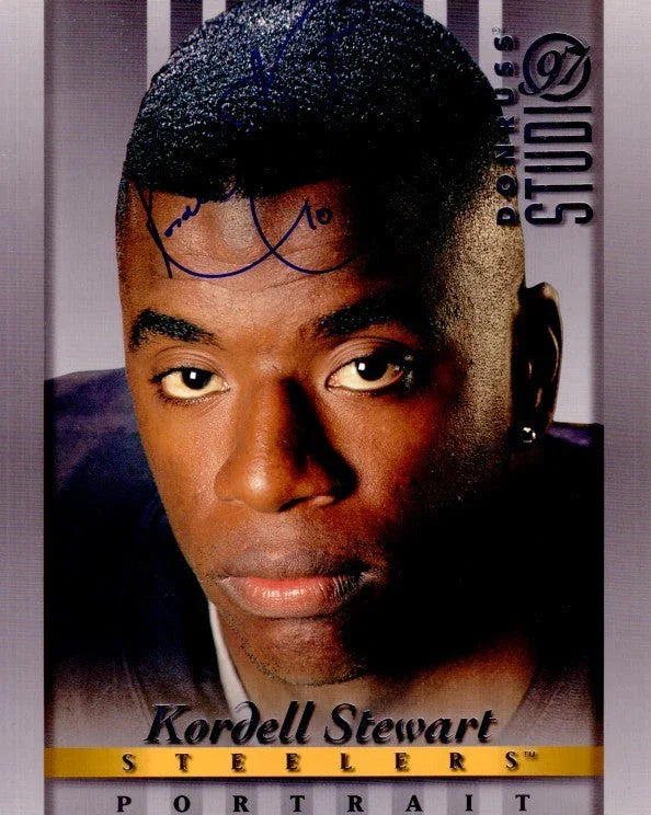 Kordell Stewart signed Steelers 1997 Donruss Studio 8x10 card - AutographsForSale.com