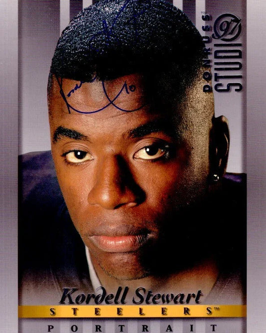 Kordell Stewart signed Steelers 1997 Donruss Studio 8x10 card - AutographsForSale.com