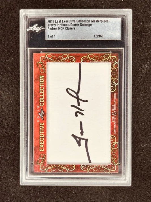 Trevor Hoffman & Goose Gossage 2018 Leaf Masterpiece Cut Signature certified signed card 1/1 JSA Padres - AutographsForSale.com