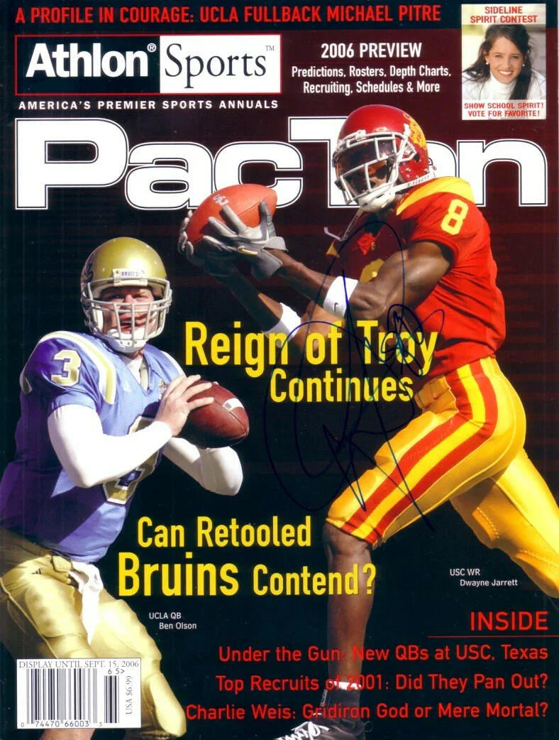 Dwayne Jarrett autographed USC 2006 Athlon football magazine - AutographsForSale.com
