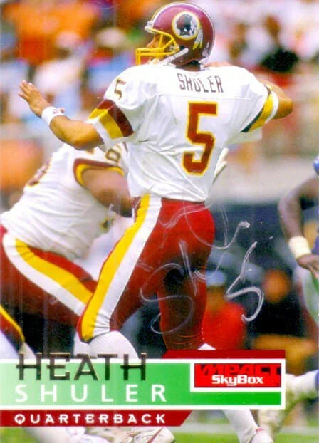 Heath Shuler signed Redskins 1995 SkyBox Impact card - AutographsForSale.com