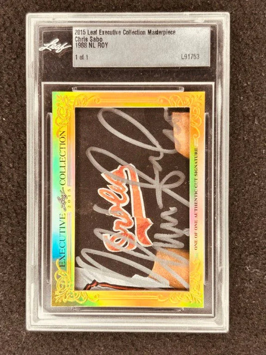 Chris Sabo 2015 Leaf Masterpiece Cut Signature certified autograph card 1/1 JSA Cincinnati Reds - AutographsForSale.com