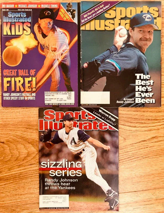3 Randy Johnson Diamondbacks 1999 2000 2001 Sports Illustrated SI for Kids magazines - AutographsForSale.com