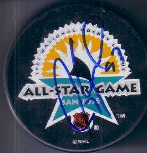 Jeremy Roenick signed 1997 NHL All-Star puck Blackhawks - AutographsForSale.com