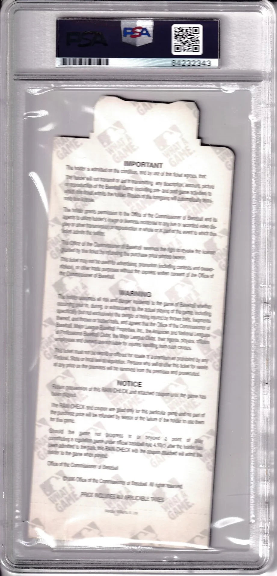 John Smoltz (Atlanta Braves) autographed 1996 MLB All-Star Game ticket PSA/DNA slabbed - AutographsForSale.com