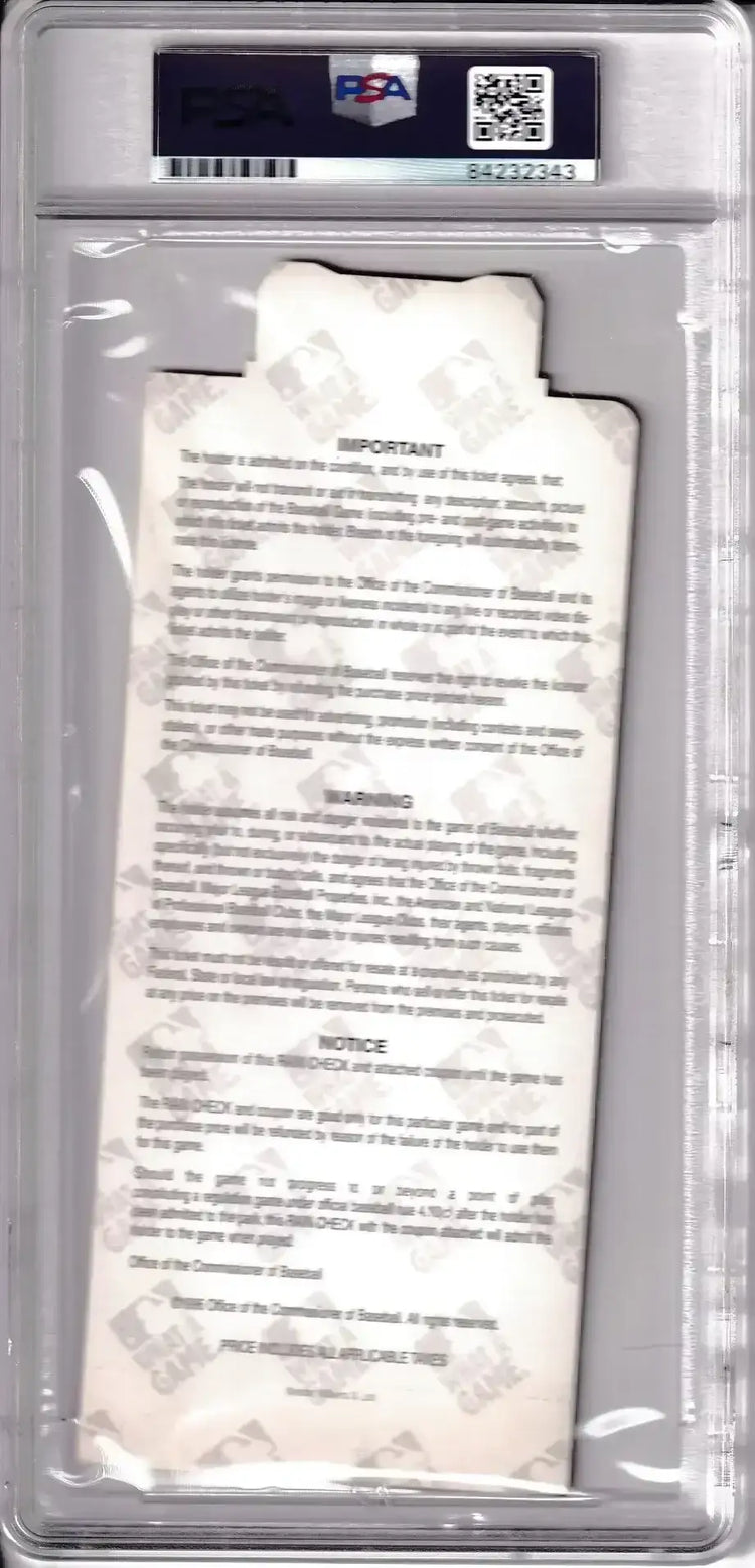 John Smoltz (Atlanta Braves) autographed 1996 MLB All-Star Game ticket PSA/DNA slabbed - AutographsForSale.com