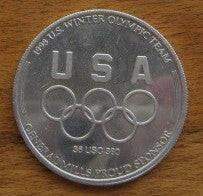 1998 US Olympic speed skating team General Mills Coin Medallion - AutographsForSale.com