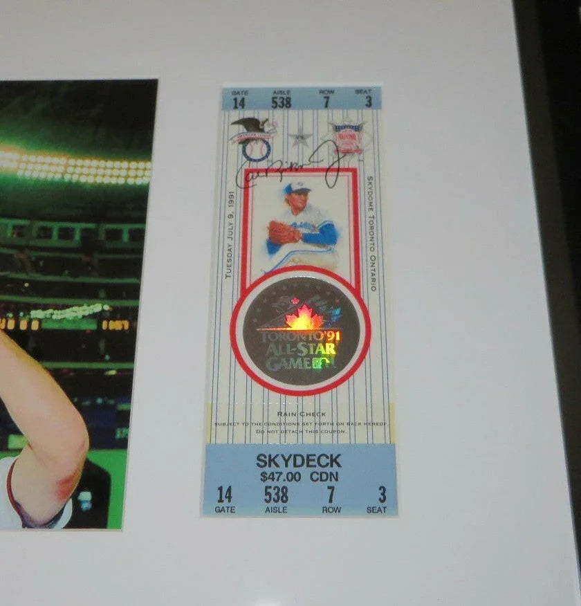 Cal Ripken signed 1991 All-Star ticket framed photo JSA - AutographsForSale.com