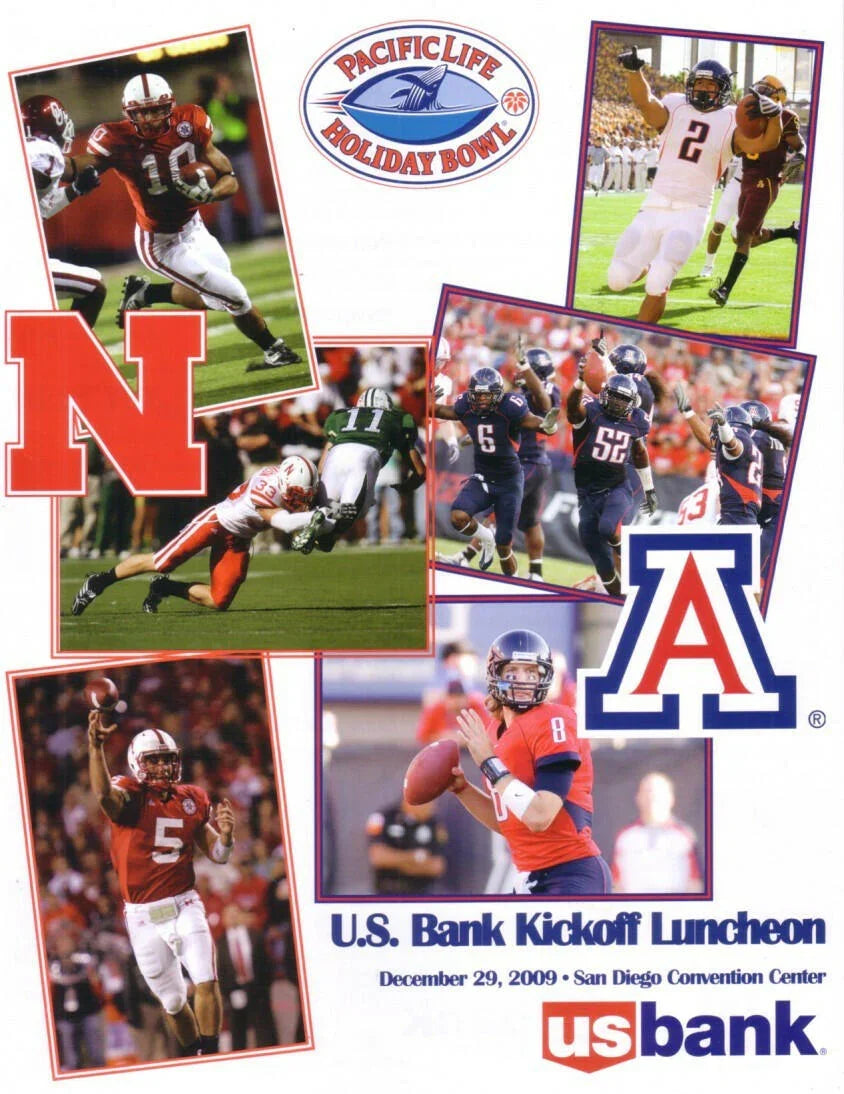 2009 Holiday Bowl Luncheon program Nebraska 33 Arizona 0 Ndamukong Suh Last Game - AutographsForSale.com
