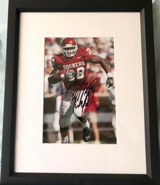 Adrian Peterson signed Oklahoma Sooners photo framed JSA - AutographsForSale.com