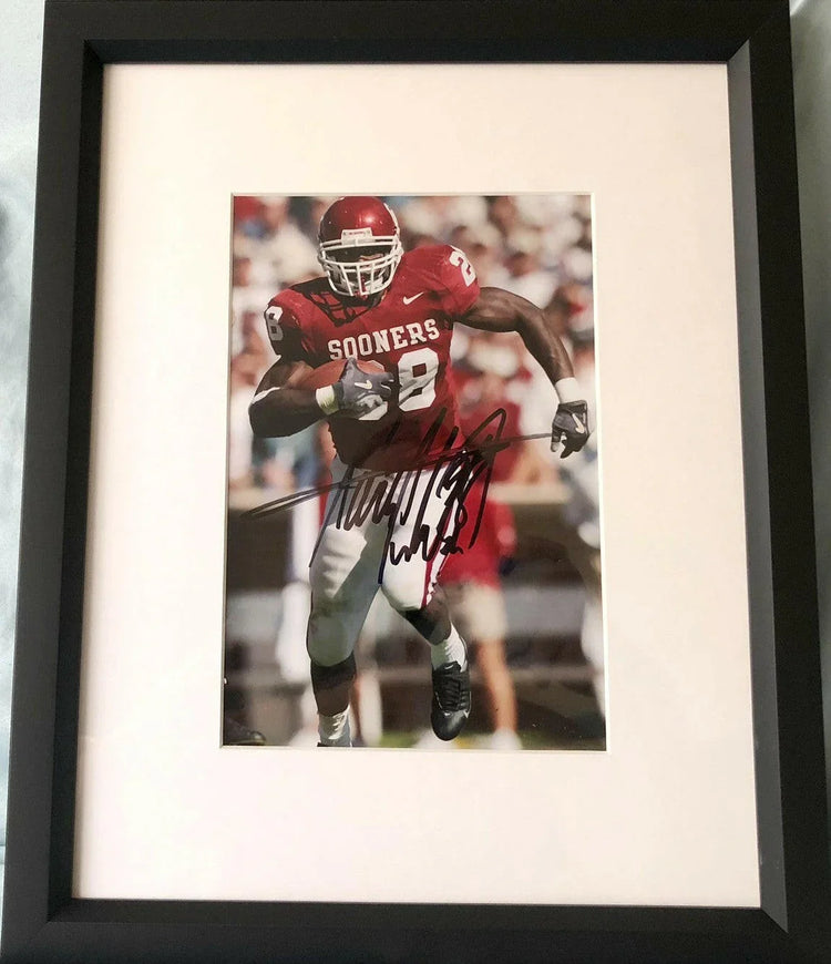 Adrian Peterson signed Oklahoma Sooners photo framed JSA - AutographsForSale.com