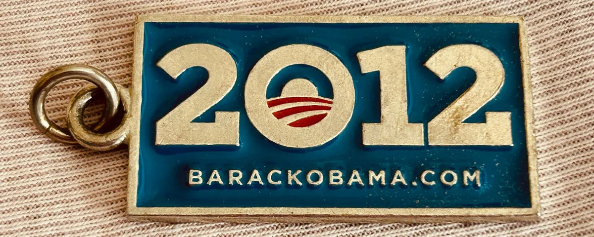 Barack Obama 2012 campaign metal keychain or key fob New - AutographsForSale.com