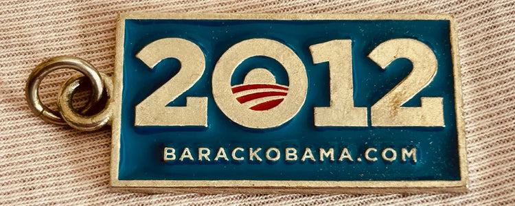 Barack Obama 2012 campaign metal keychain or key fob New - AutographsForSale.com