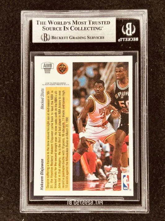 Hakeem Olajuwon signed FULL NAME Rockets 1991-92 Upper Deck Hologram card BAS certified - AutographsForSale.com