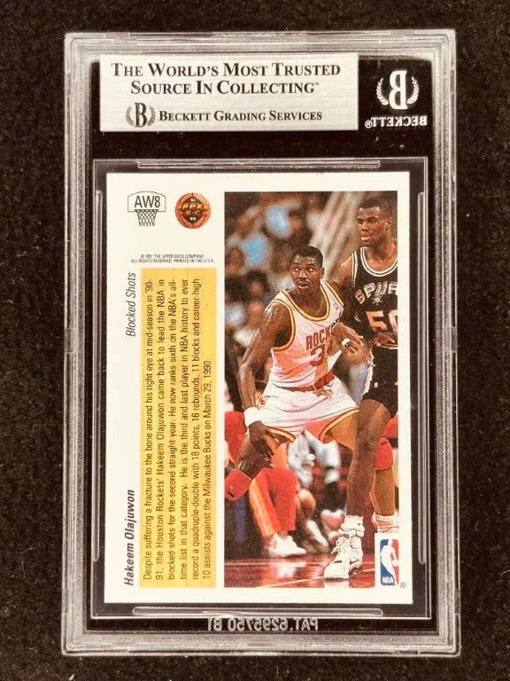 Hakeem Olajuwon signed FULL NAME Rockets 1991-92 Upper Deck Hologram card BAS certified - AutographsForSale.com