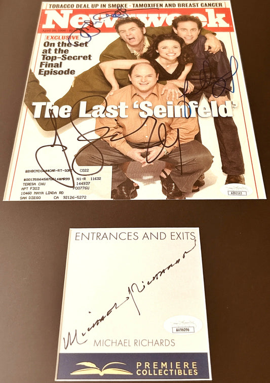 Jerry & full cast autographed Seinfeld Newsweek cover framed JSA - AutographsForSale.com