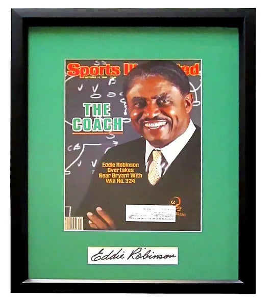 Eddie Robinson autograph framed Grambling 1985 Sports Illustrated cover JSA - AutographsForSale.com
