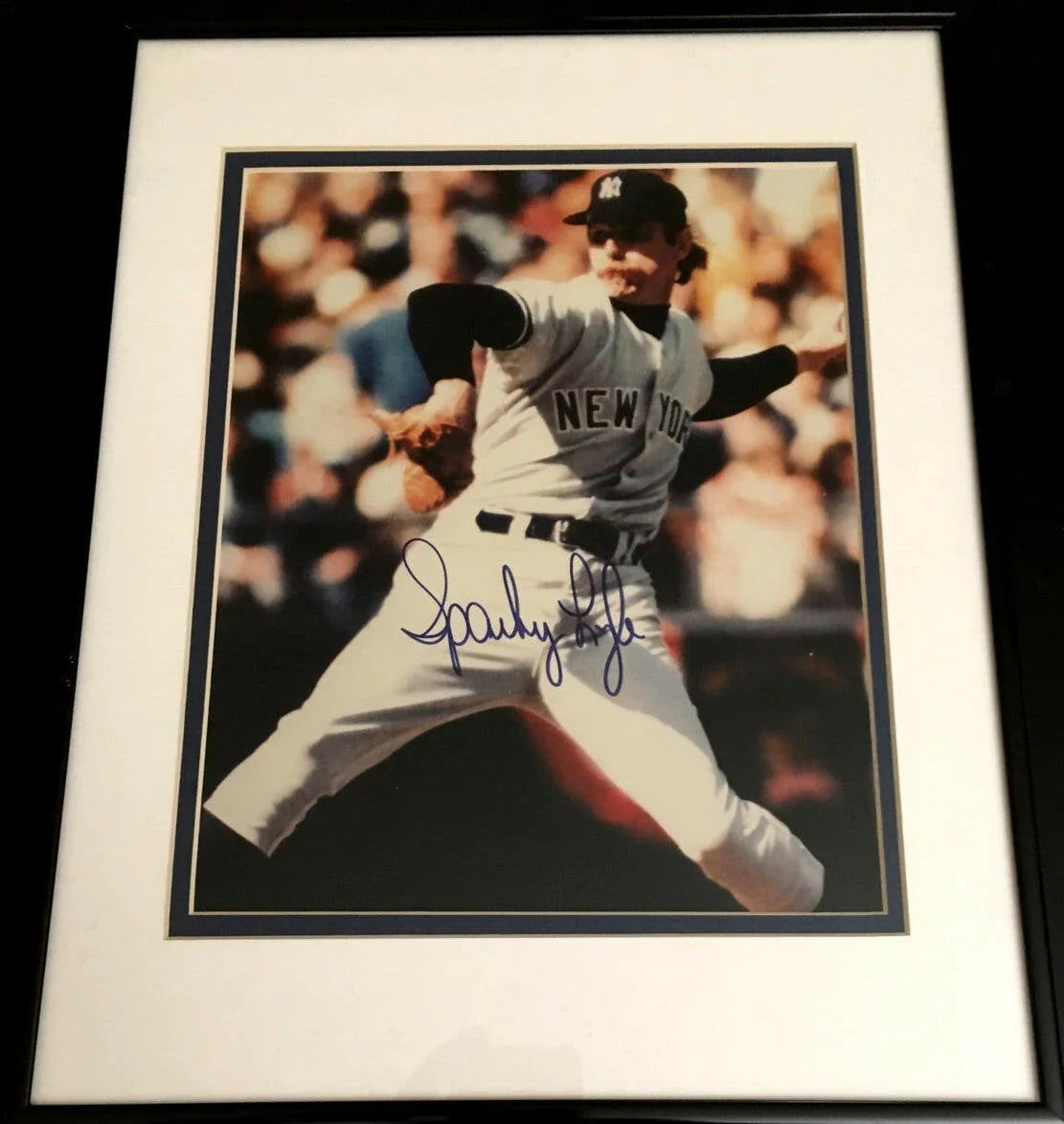 Sparky Lyle autographed NY Yankees 8x10 photo matted framed - AutographsForSale.com
