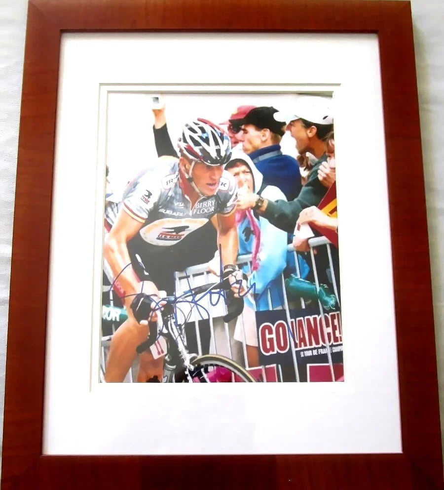 Lance Armstrong autographed Tour de France 8x10 photo framed JSA - AutographsForSale.com
