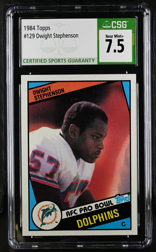 Dwight Stephenson Dolphins 1984 Topps RC 129 CSG 7.5 - AutographsForSale.com
