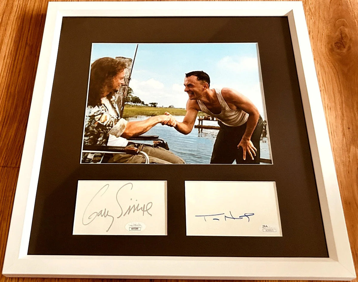 Tom Hanks & Gary Sinise autographs framed Forrest Gump 8x10 movie photo JSA - AutographsForSale.com