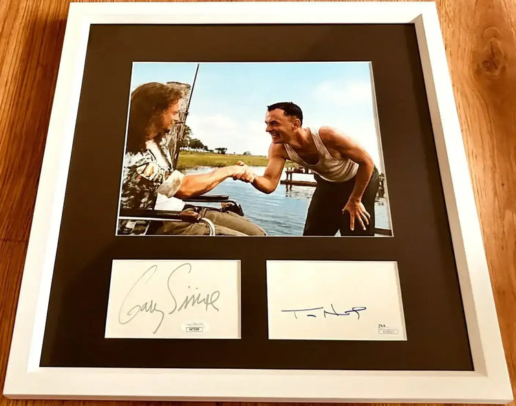Tom Hanks & Gary Sinise autographs framed Forrest Gump 8x10 movie photo JSA - AutographsForSale.com