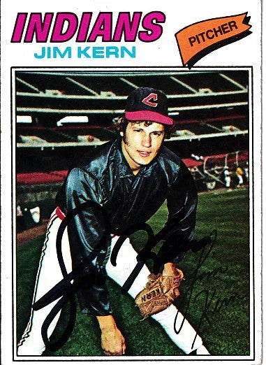 Jim Kern autographed Cleveland Indians 1977 Topps card - AutographsForSale.com