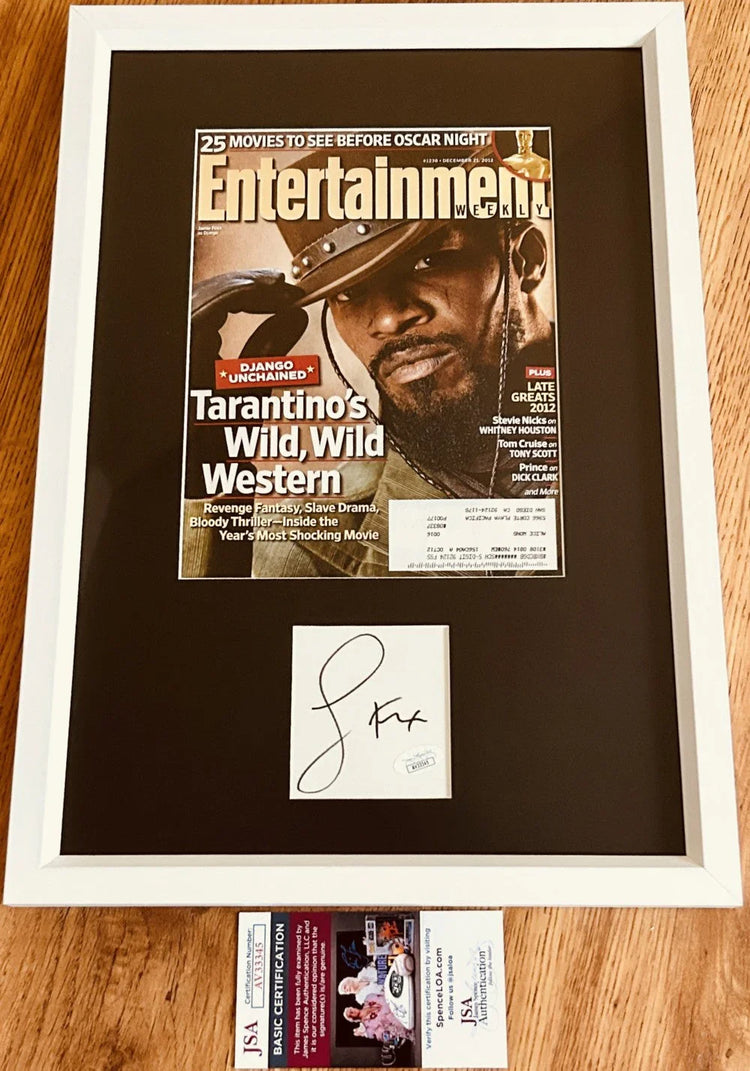 Jamie Foxx autograph framed Django Unchained movie Entertainment Weekly cover JSA - AutographsForSale.com