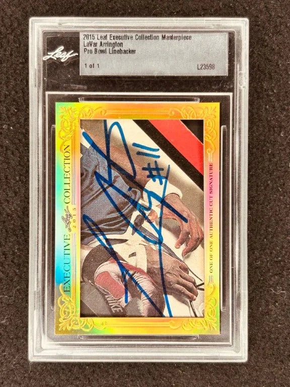 Lavar Arrington 2015 Leaf Masterpiece Cut Signature certified signed card 1/1 JSA Penn State - AutographsForSale.com