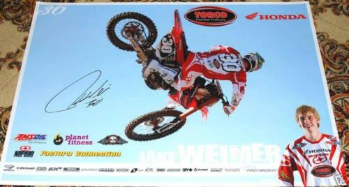 Jake Weimer signed Honda Racing motocross mini poster - AutographsForSale.com